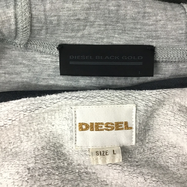 実際に弊社で買取させて頂いたDIESEL/ディーゼル/DIESEL BLACK GOLD/ディーゼル ブラック ゴールド ジップアップ パーカー 2点セットの画像 2枚目