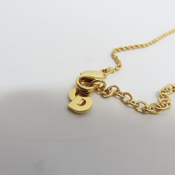 実際に弊社で買取させて頂いたChristian Dior/クリスチャンディオール ディオール ロゴ ラインストーン ネックレス イヤリング セットの画像 4枚目