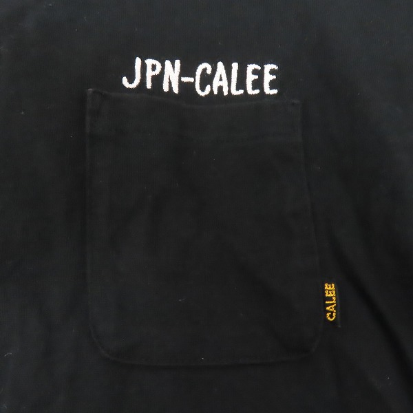 実際に弊社で買取させて頂いたCALEE/キャリー 半袖Tシャツ バッグ刺繍 胸ポケット Lの画像 4枚目