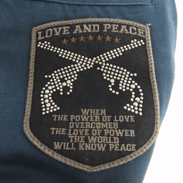 実際に弊社で買取させて頂いたroar×Dickies/ロアー×ディッキーズ ラインストーンクロスガン装飾 クロップドパンツ 10SRP-14/1の画像 6枚目