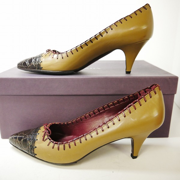 実際に弊社で買取させて頂いたPRADA/プラダ 型押し ヒール パンプス 37の画像 2枚目