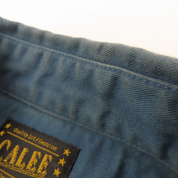 実際に弊社で買取させて頂いたCALEE/キャリー バック刺繍 半袖 ワークシャツ/Mの画像 6枚目