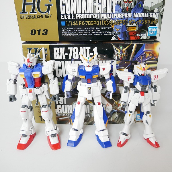 実際に弊社で買取させて頂いた【組済】バンダイ HG 1/144 ガンダム GP01 ゼフィランサス/NT1/F91 3点セット/ガンプラ/アレックス