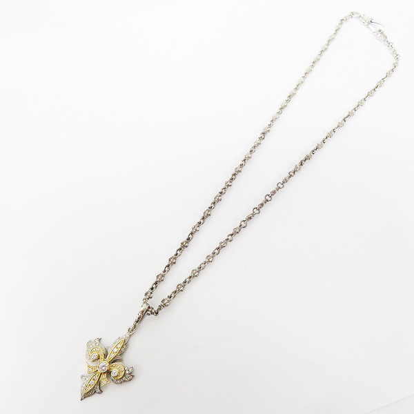 実際に弊社で買取させて頂いた【ギャラ付】ローリーロドキン NATIVE FLEUR DE LIS SILVER and GOLD PENDANT/ZILCONIA ネックレス 01PNAT1-786 K18の画像 7枚目