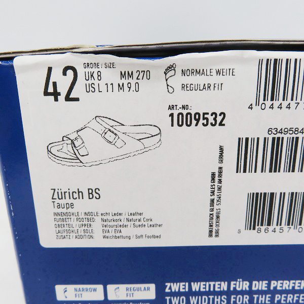 実際に弊社で買取させて頂いたビルケンシュトック/BIRKENSTOCK チューリッヒ サンダル/27の画像 7枚目