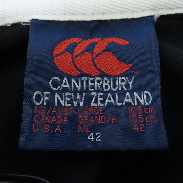 実際に弊社で買取させて頂いたCANTERBURY OF NEWZEALAND/カンタベリー オブ ニュージーランド ALL BLACKS/オールブラックス 長袖 ラガーシャツ /42の画像 2枚目