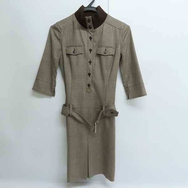 実際に弊社で買取させて頂いたBURBERRY BLUE LABEL/バーバリー ブルーレーベル 七分袖 ベルト ワンピース FMF20-852-56/36