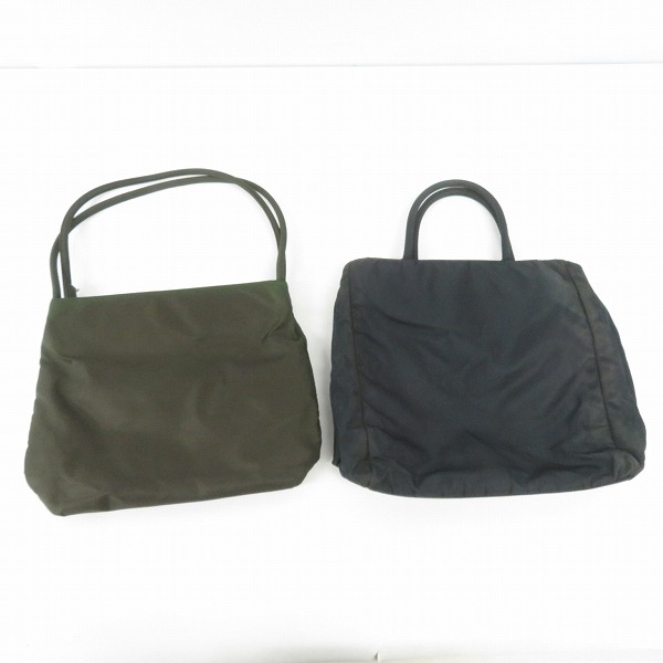 実際に弊社で買取させて頂いたPRADA/プラダ 三角ロゴプレート ハンドバッグ 2点セットの画像 1枚目
