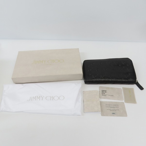 実際に弊社で買取させて頂いたJIMMY CHOO/ジミーチュウ CARNABY/カーナビー ラウンドジップ ウォレットの画像 7枚目