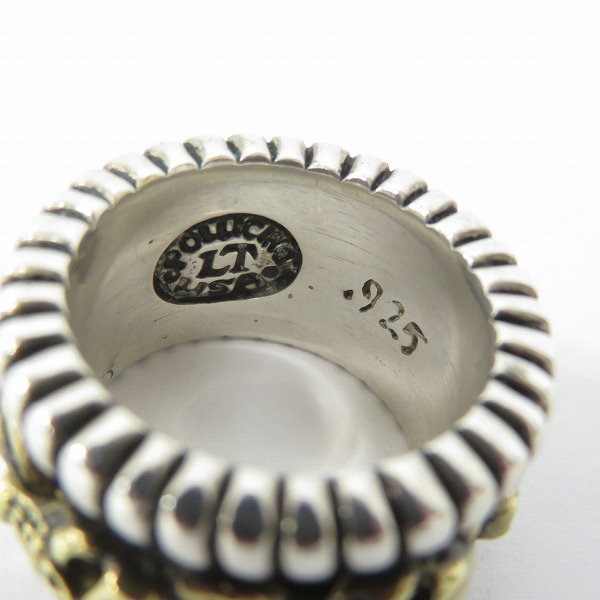 実際に弊社で買取させて頂いた【ギャラ付】LEATHERS & TREASURES/レザーズアンドトレジャーズ REVロープエッジw/スカルリング 18K 18号の画像 3枚目