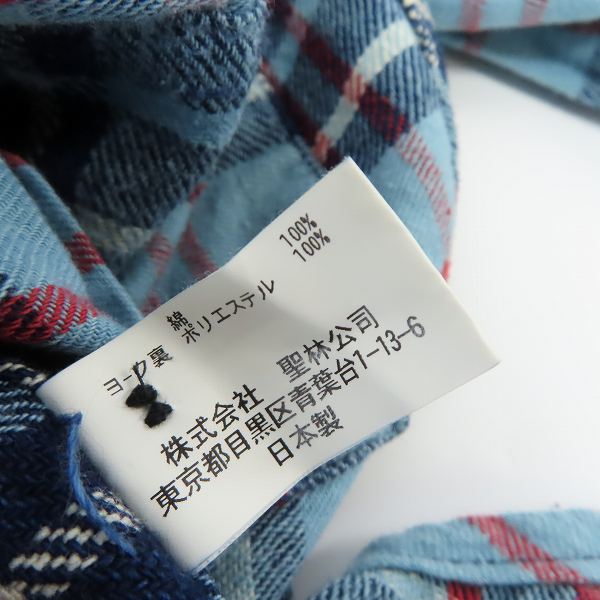 実際に弊社で買取させて頂いたBLUE BLUE/ブルーブルー INDIGO DYE チェック ネルシャツ /1の画像 3枚目