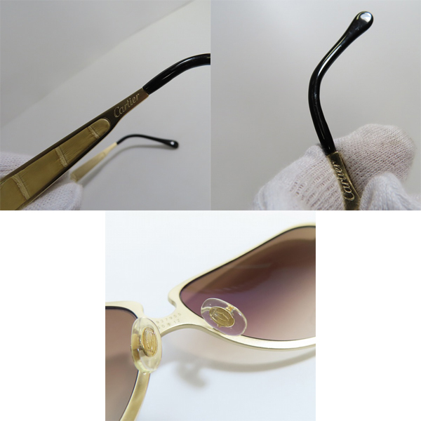 実際に弊社で買取させて頂いたCartier/カルティエ サングラス ゴールド×型押しの画像 4枚目