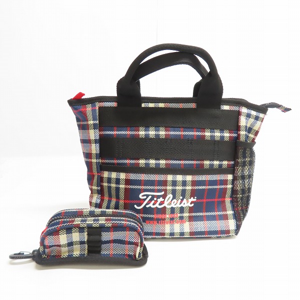 実際に弊社で買取させて頂いたTitleist/タイトリスト ゴルフ チェック柄 ラウンドトートバッグ ボールケース付き AJMT62-NVの画像 1枚目
