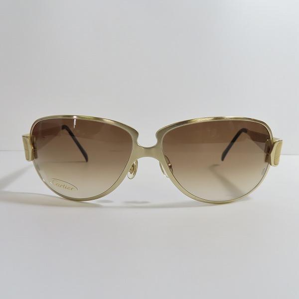 実際に弊社で買取させて頂いたCartier/カルティエ サングラス ゴールド×型押しの画像 1枚目