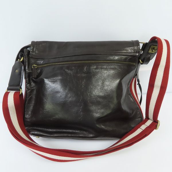 実際に弊社で買取させて頂いたBALLY/バリー レザー ショルダーバッグ ダークブラウンの画像 1枚目