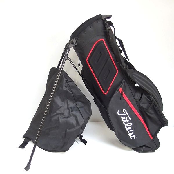 実際に弊社で買取させて頂いたTitleist/タイトリスト Players 4/プレイヤーズ4 TB21SX4 BKRD スタンドキャディバッグ ブラックｘレッドの画像 1枚目