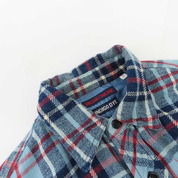 実際に弊社で買取させて頂いたBLUE BLUE/ブルーブルー INDIGO DYE チェック ネルシャツ /1の画像 4枚目