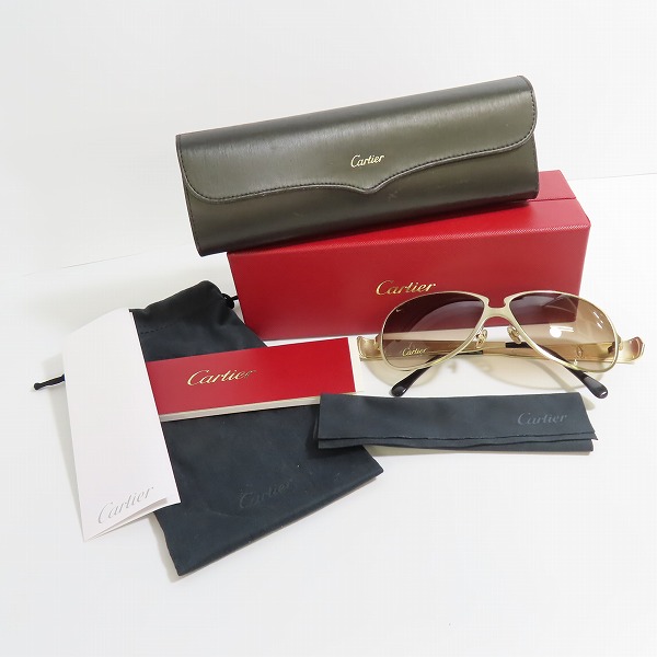 実際に弊社で買取させて頂いたCartier/カルティエ サングラス ゴールド×型押しの画像 9枚目