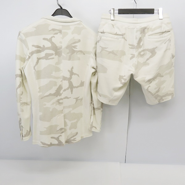 実際に弊社で買取させて頂いたAKM/エーケーエム カモ柄 2Bジャケット＆ハーフパンツ セットアップ/Lの画像 1枚目
