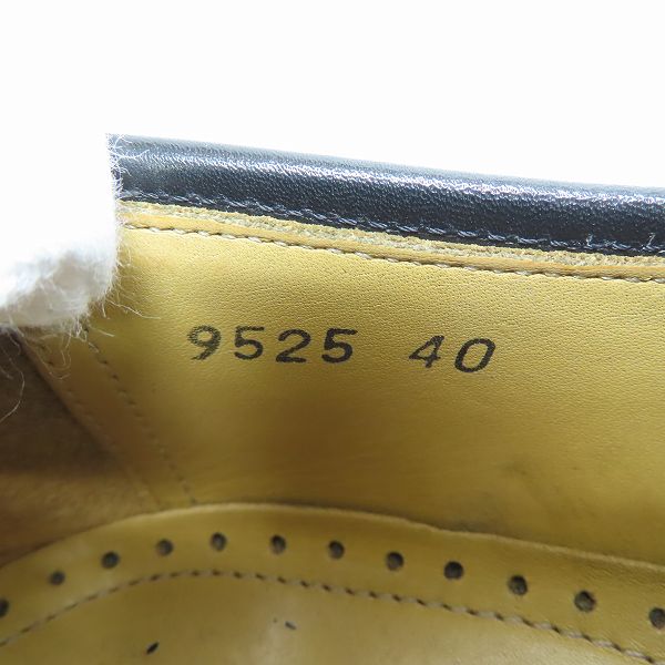 実際に弊社で買取させて頂いたMAGNANNI/マグナーニ レザー スリッポン シューズ ブラック 9525/40の画像 5枚目