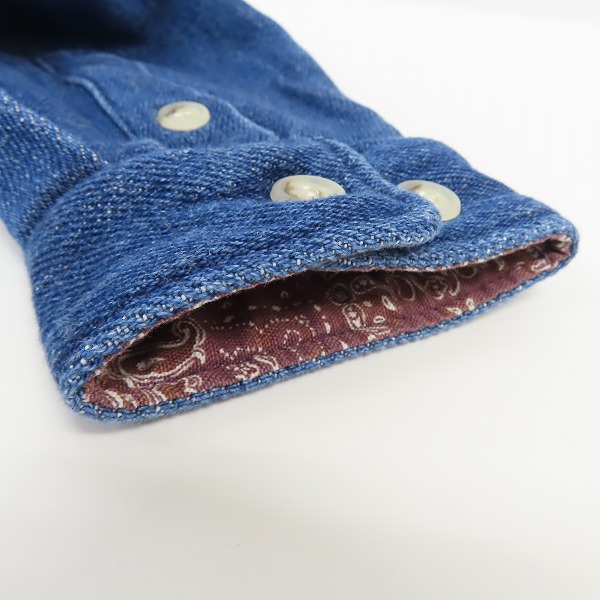 実際に弊社で買取させて頂いたDESCENDANT/ディセンダント 20SS SPICOLI HOODED LS SHIRT フード デニムシャツ 201WVDS-SHM01 /2の画像 7枚目