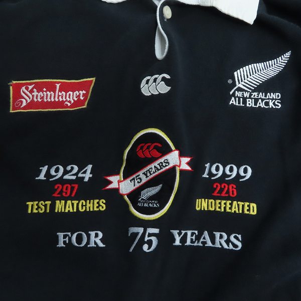 実際に弊社で買取させて頂いたCANTERBURY OF NEWZEALAND/カンタベリー オブ ニュージーランド ALL BLACKS/オールブラックス  長袖 ラガーシャツ /XLの画像 4枚目
