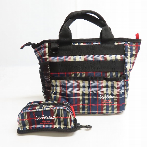 実際に弊社で買取させて頂いたTitleist/タイトリスト ゴルフ チェック柄 ラウンドトートバッグ ボールケース付き AJMT62-NV