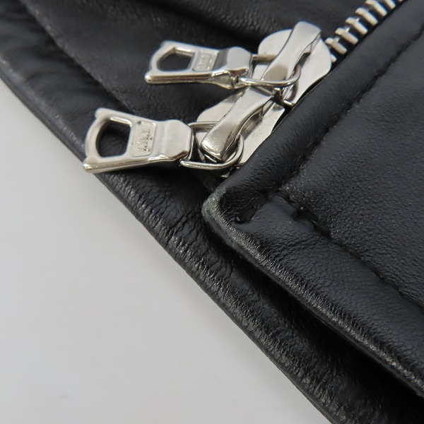 実際に弊社で買取させて頂いたUNITED ARROWS＆SONS/ユナイテッドアローズ アンド サンズ ダブルライダースベストジャケット ブラック/Mの画像 6枚目