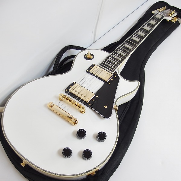 実際に弊社で買取させて頂いた★【美品】Epiphone/エピフォン Les Paul Custom Alpine White/レスポールカスタム エレキギター ソフトケース付