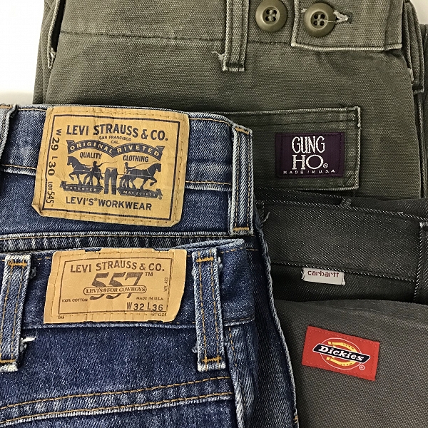 実際に弊社で買取させて頂いた【おまとめ品】リーバイス/ディッキーズ/カーハート 他 デニムパンツ/コーデュロイパンツ 等の画像 1枚目
