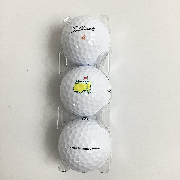 実際に弊社で買取させて頂いた【未使用/オウンネーム】Titleist/タイトリスト 2020 MASTERS VELOCITY ゴルフボール 1ダースの画像 2枚目