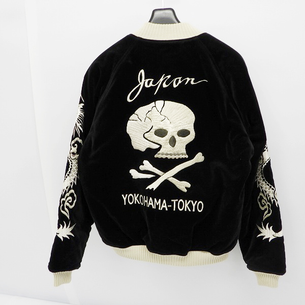 実際に弊社で買取させて頂いたTHE FLAT HEAD/フラットヘッド スカル 龍 刺繍 リバーシブル スカジャン/L