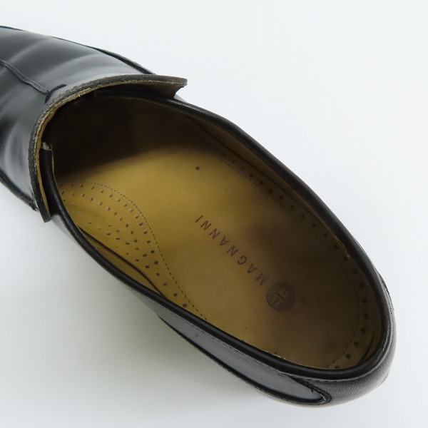 実際に弊社で買取させて頂いたMAGNANNI/マグナーニ レザー スリッポン シューズ ブラック 9525/40の画像 4枚目