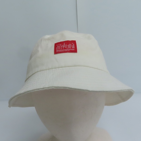 実際に弊社で買取させて頂いたManhattan Portage/マンハッタンポーテージ バケットハット 帽子 ホワイトの画像 1枚目