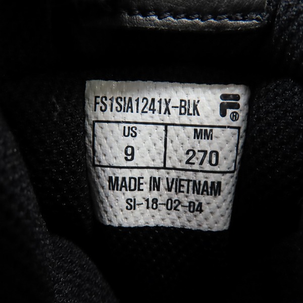 実際に弊社で買取させて頂いたFILA/フィラ FILARAY/フィラレイ 厚底 スニーカー FS1SIA1241X-BLK/27の画像 5枚目