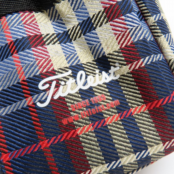 実際に弊社で買取させて頂いたTitleist/タイトリスト ゴルフ チェック柄 ラウンドトートバッグ ボールケース付き AJMT62-NVの画像 4枚目