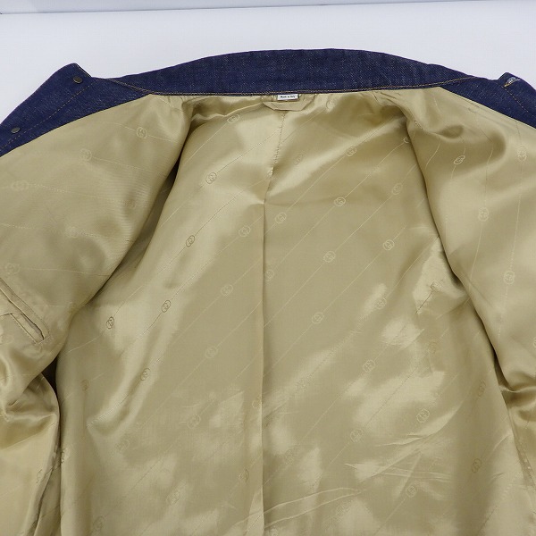 gucci【XXL】44 デニム ジャケット ウエストギャザー レザータグ kindal_8086000181101