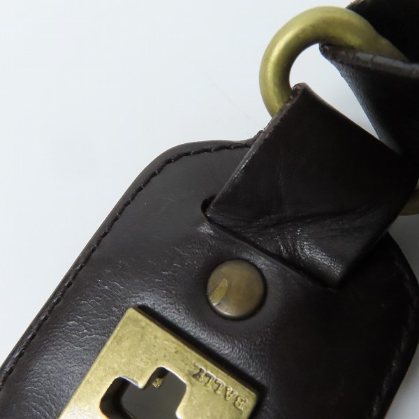 実際に弊社で買取させて頂いたBALLY/バリー レザー ショルダーバッグ ダークブラウンの画像 6枚目