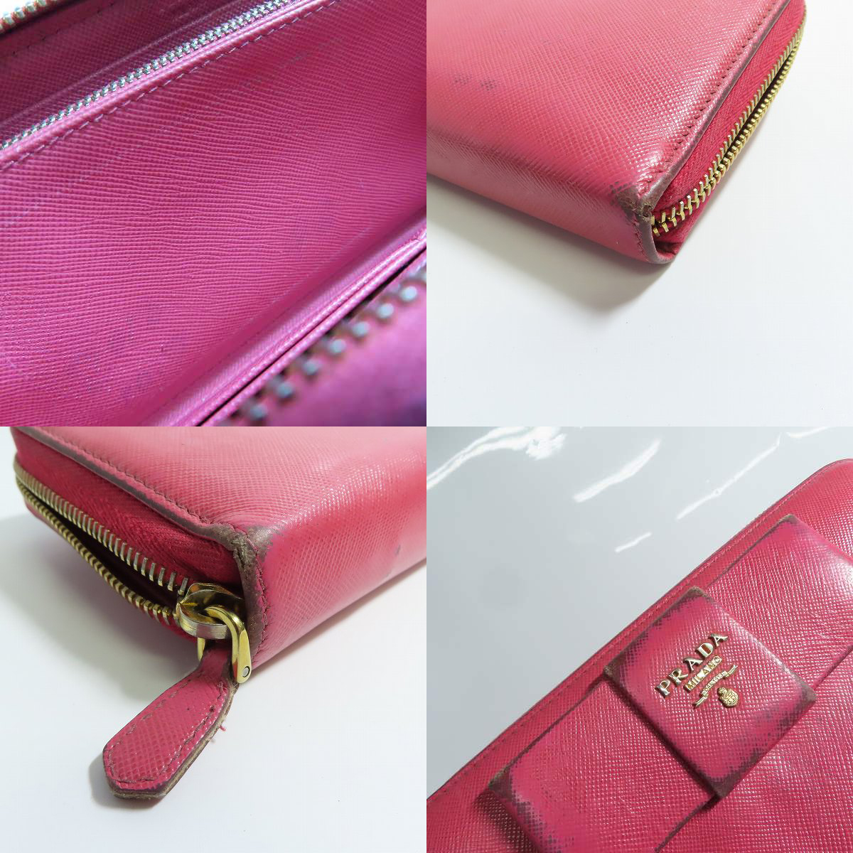 実際に弊社で買取させて頂いたPRADA/プラダ ラウンドジップ 長財布/ロングウォレットの画像 6枚目
