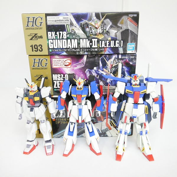 実際に弊社で買取させて頂いた【組済】バンダイ HG 1/144 ガンダムMk-II(エゥーゴ仕様)/ゼータガンダム/ダブルゼータガンダム 3点セット/ガンプラ/Z/ZZ