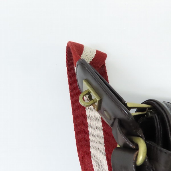 実際に弊社で買取させて頂いたBALLY/バリー レザー ショルダーバッグ ダークブラウンの画像 7枚目