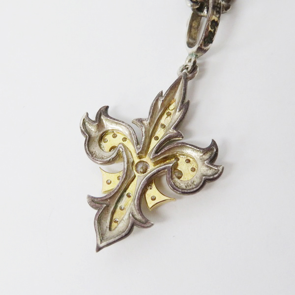 実際に弊社で買取させて頂いた【ギャラ付】ローリーロドキン NATIVE FLEUR DE LIS SILVER and GOLD PENDANT/ZILCONIA ネックレス 01PNAT1-786 K18の画像 2枚目