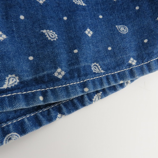 実際に弊社で買取させて頂いたTHE FLAT HEAD/フラットヘッド ミニペイズリー総柄 シャンブレーシャツ/40の画像 6枚目