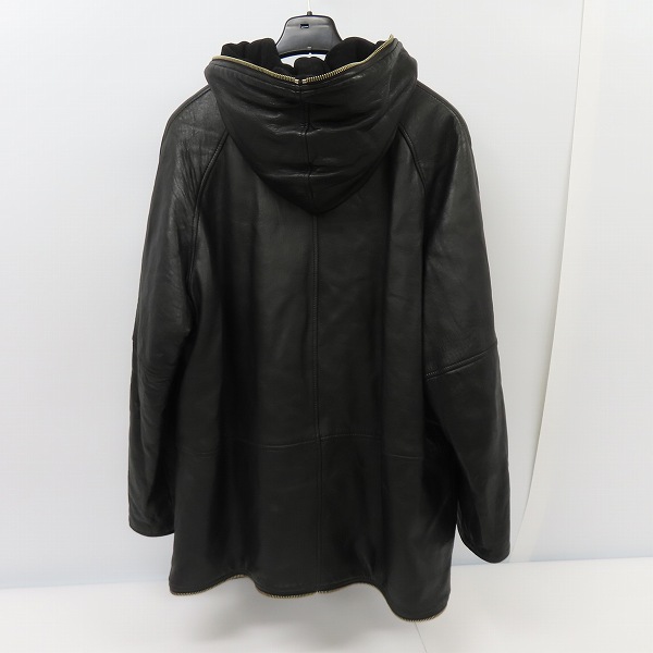 実際に弊社で買取させて頂いたGIORGIO ARMANI/ジョルジオアルマーニ  Pelle nabuk レザーフード付き/コート/52の画像 1枚目