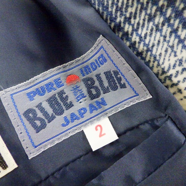 実際に弊社で買取させて頂いたBLUE BLUE ブルーブルー / PURE INDIGO JAPAN チェックジャケット/2の画像 2枚目