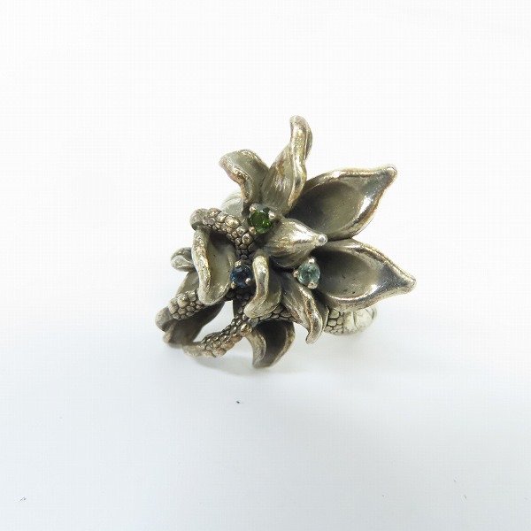 実際に弊社で買取させて頂いたBloody mary/ブラッディマリー 雨の日限定 レンテ リング w/グリーントルマリン/ブルートパーズ 13号