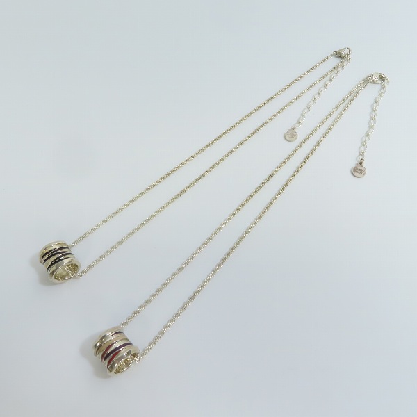 実際に弊社で買取させて頂いたGARNI/ガルニ ブラック ピンク 925 SV ペンダント/ネックレスチェーン シルバー/2点セットの画像 8枚目