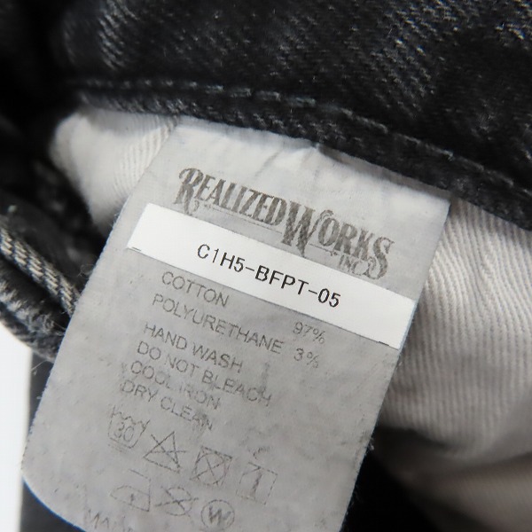 実際に弊社で買取させて頂いたTHE CRIMIE/クライミー ダメージペイント加工ストレッチデニムパンツ C1H5-BFPT-05/Lの画像 4枚目