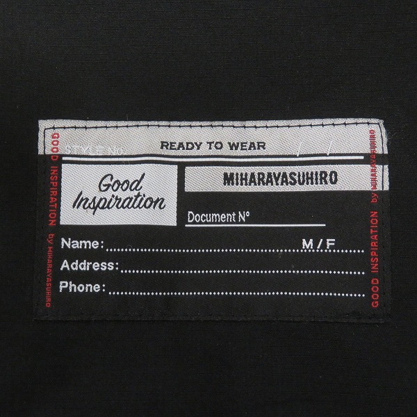 実際に弊社で買取させて頂いたMIHARA YASUHIRO×GU/ミハラヤスヒロ×ジーユー フード付フルジップジャケット/XLの画像 7枚目