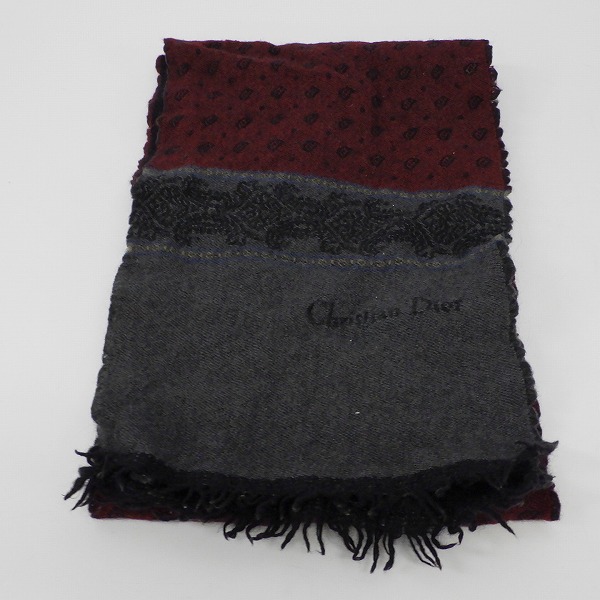 実際に弊社で買取させて頂いたChristian Dior/クリスチャンディオール 総柄ストール/マフラーの画像 4枚目